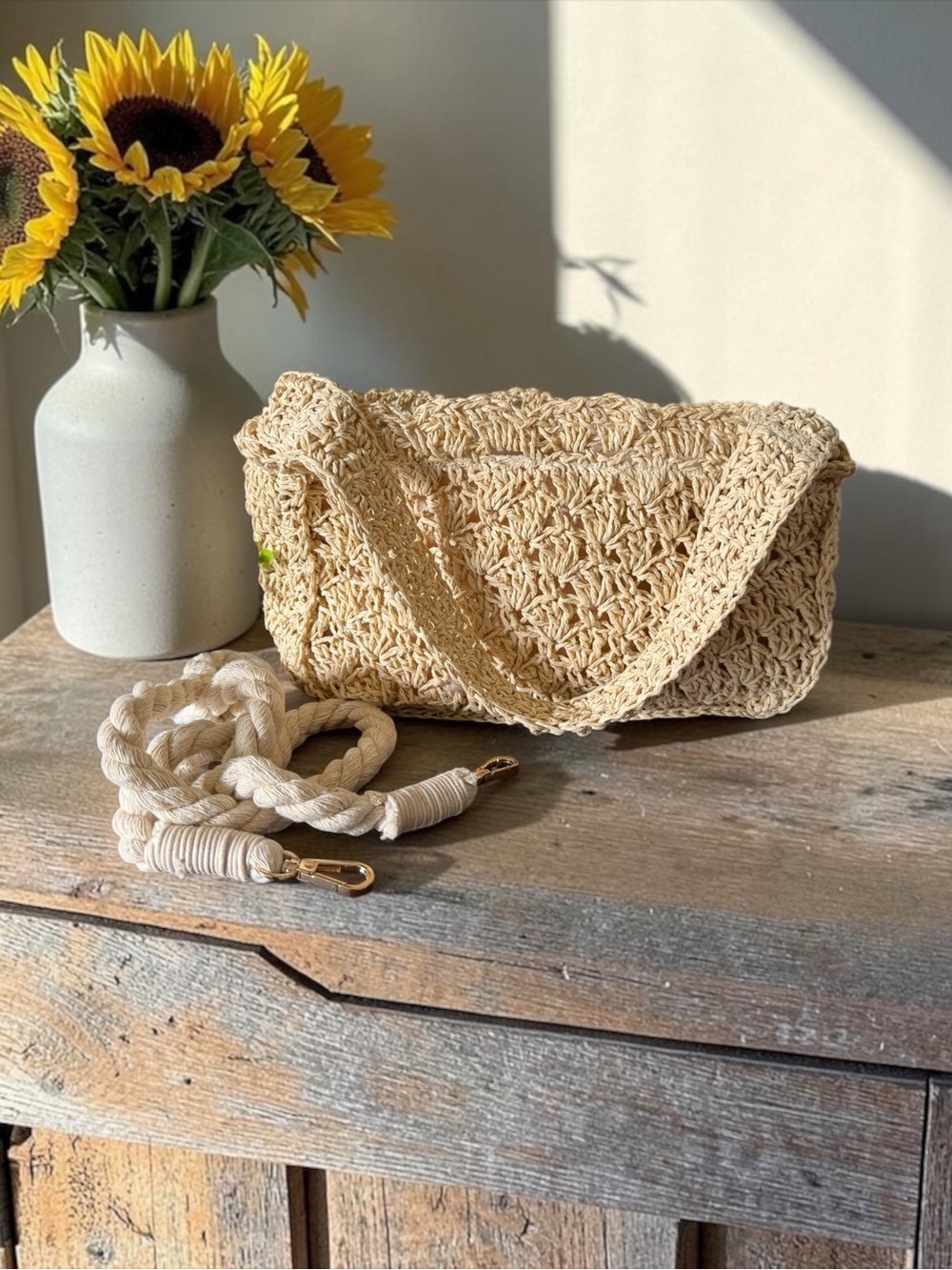 Woven Straw Purse